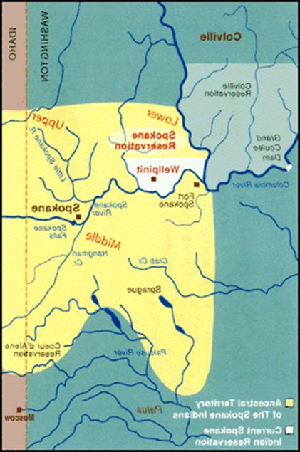 斯波坎部落保留地地图